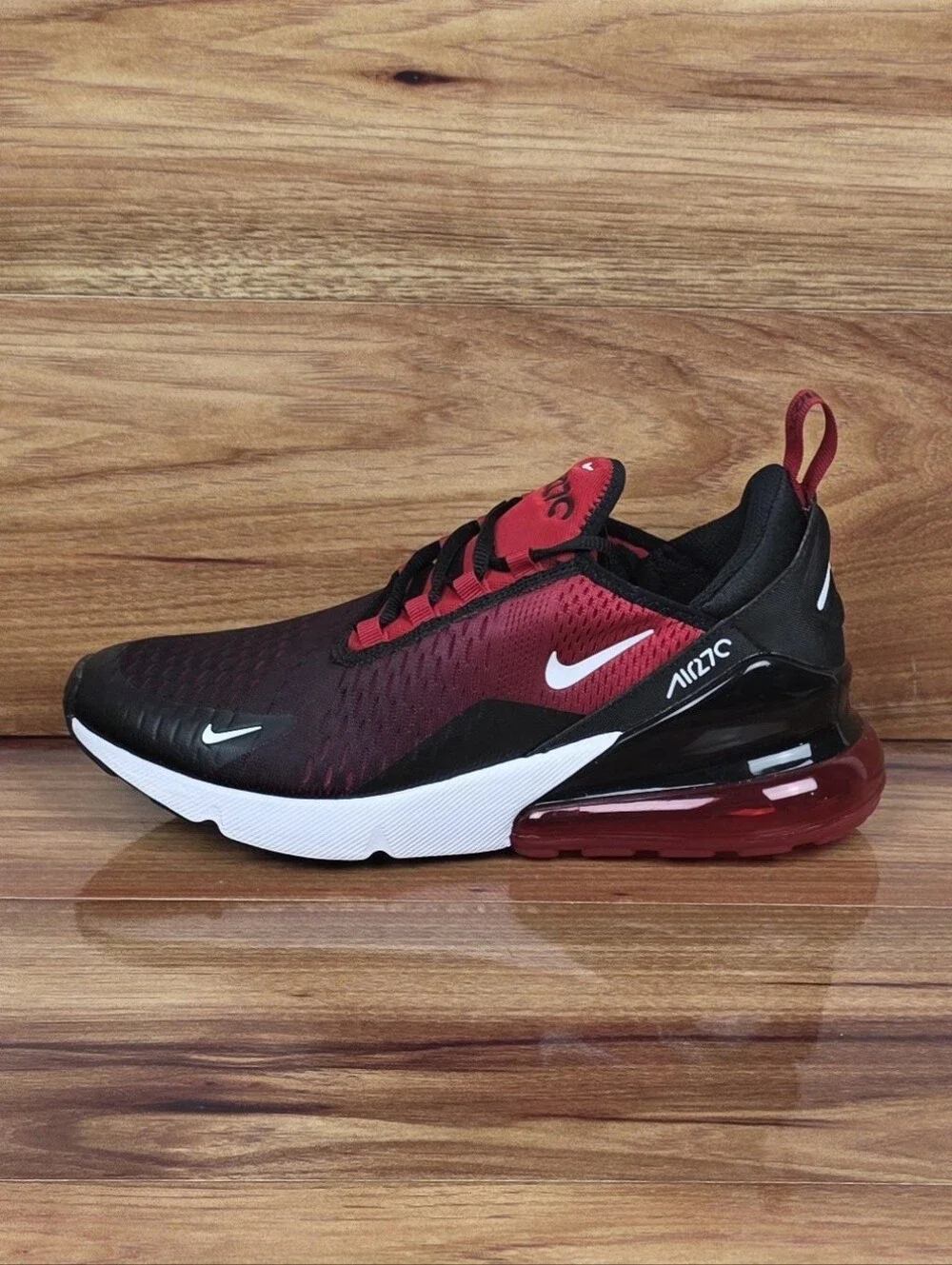 Nike Air Max 270 (GS) Gym Red/Black/White Size 6.5Y/Womens Sz 8 New (943345 603)
